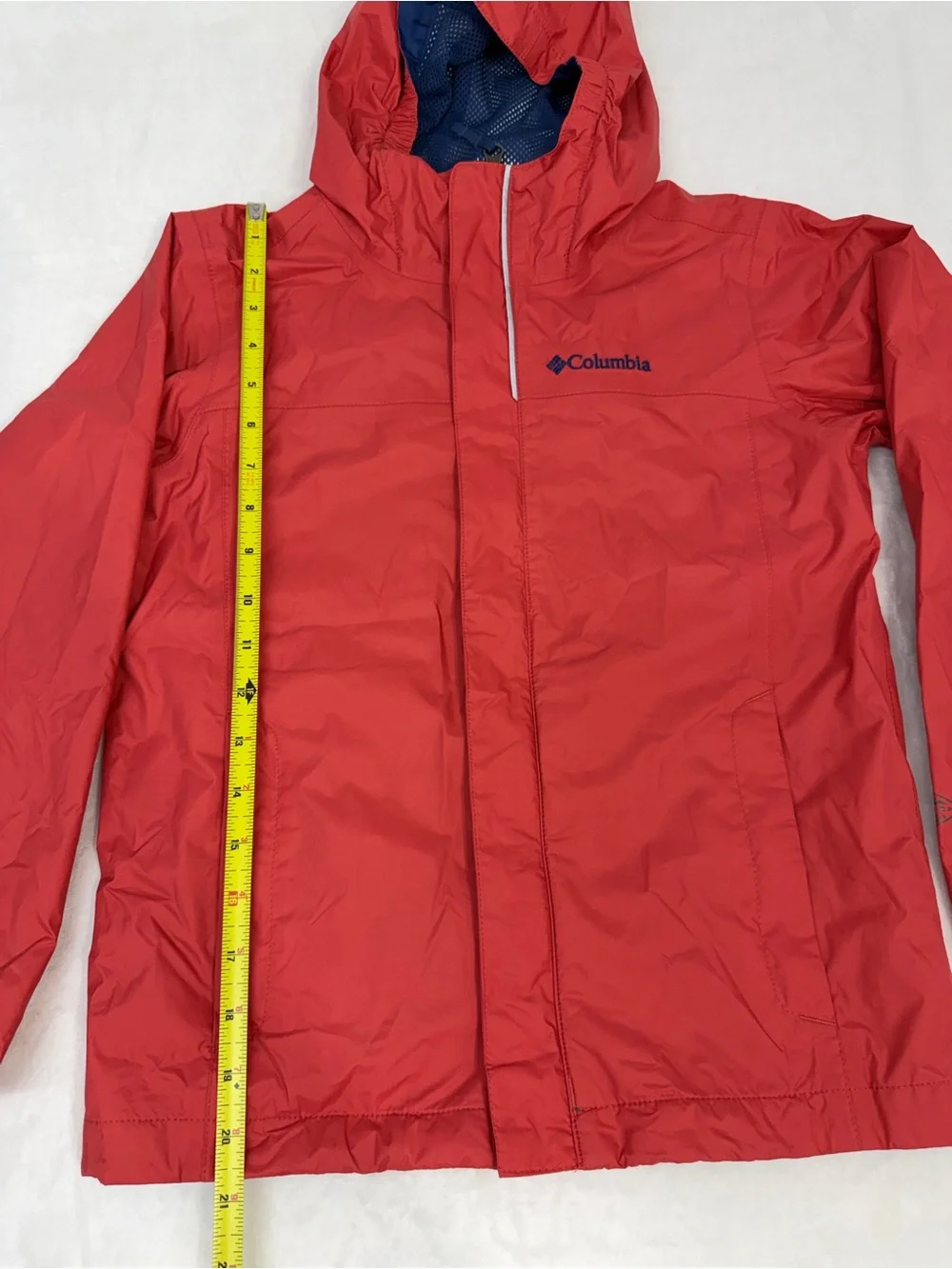 Columbia boys Small 6/7Omni tech waterproof jacket Red Good Full Zip Lightweight